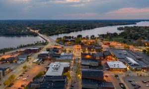 Arial View of Stevens Point bars scene.