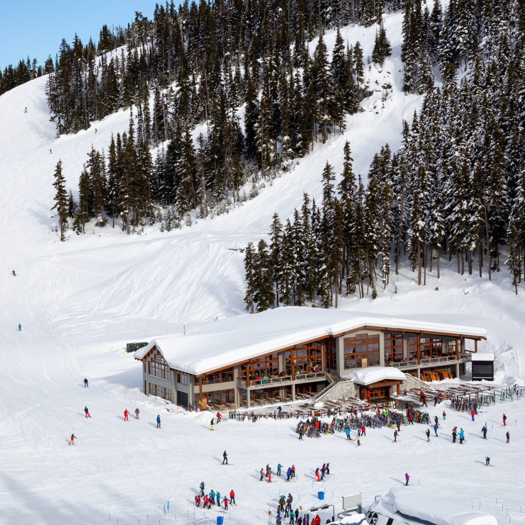 a Ski Resort during a vibrant winter day